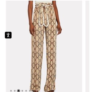 ALEXIS Lionel Chain-Link Wide-Leg Pants. Size XS